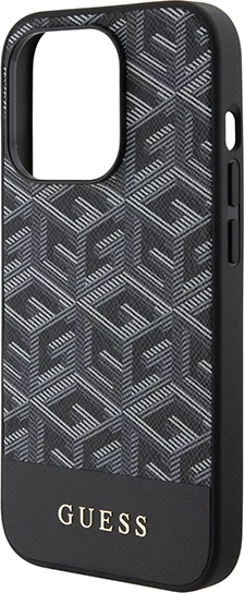 Mbështjellës Guess GCube Stripes MagSafe për iPhone 15 Pro Max, i zi