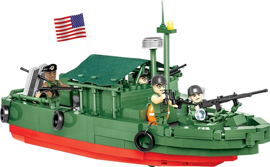 Set blloqesh Cobi Klocki Patrol Boat River Mk II, 615 pjesë, jeshile, për fëmijë