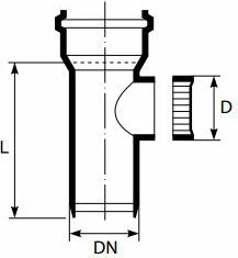 Revizion kanalizimi Magnaplast HTRE 12420 DN75 75mm, gri