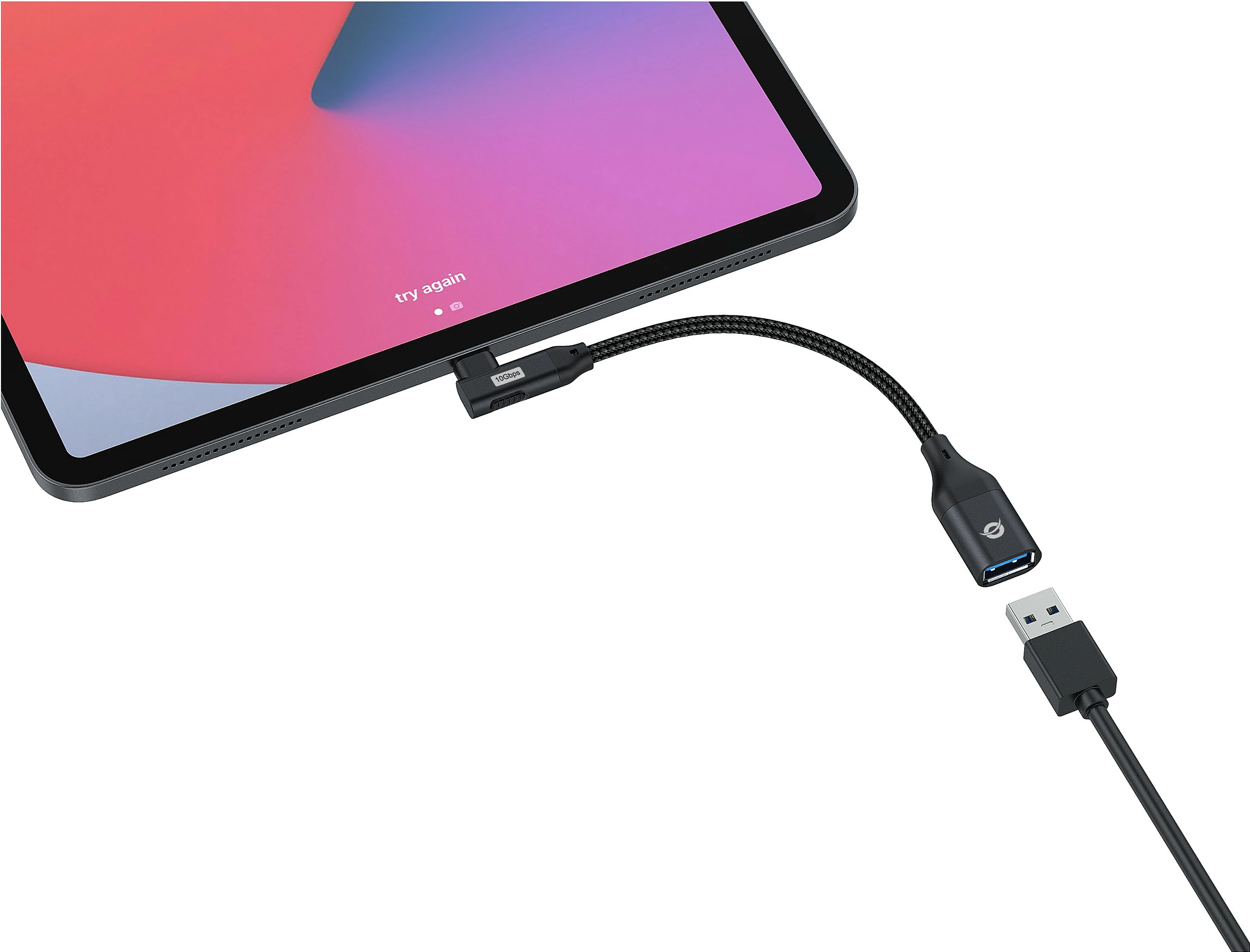Adapter OTG USB-C në USB-A Conceptronic ABBY19B, USB 3.2 Gen 2, 10Gbps, 90°, i zi