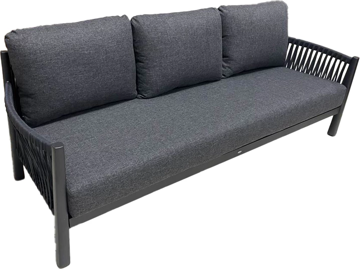 Set salloni për jashtë Feralda, alumin, litar poliestër, ngjyrë gri e errët