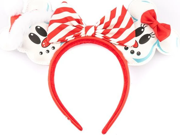 Shirit flokësh Loungefly Disney Snowman Mickey & Minnie, vegan leather, e kuqe/bardhë