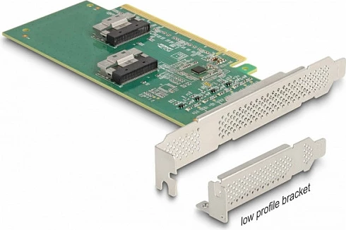 Kartelë zgjerimi PCIe DeLOCK PCI Express 4.0 x16, 4x U.2 (SFF-8639) NVMe, low profile, 64 Gbit/s