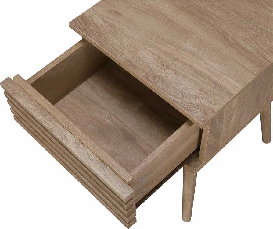 Komodinë KIROS me 1 sirtar, ngjyrë natyrale, 40x39x50.5 cm