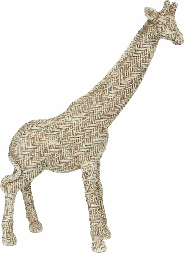 Dekor gjirafë, polirezine, bezhë-kafe, 22x8x31cm
