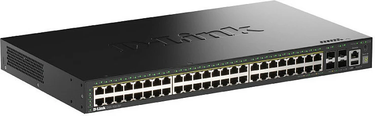 Switch D-Link DGS-1530-52P, 48x Gigabit PoE+ + 4x 10G SFP+, rack 1U, i zi