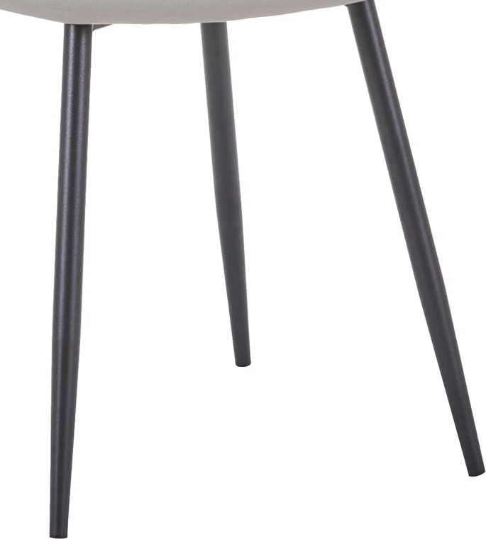 Karrige Bella, ngjyrë gri e lehtë, këmbë metalike të zeza, 43x52x88cm, set prej 2 copë