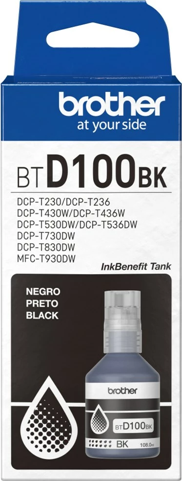 Bojë printeri Brother BTD100BK, origjinale, e zezë, 108 ml
