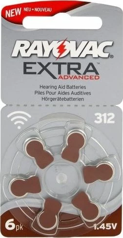Bateri për aparate dëgjimi Rayovac Extra Advanced PR41/312 1.45V, 6 copë