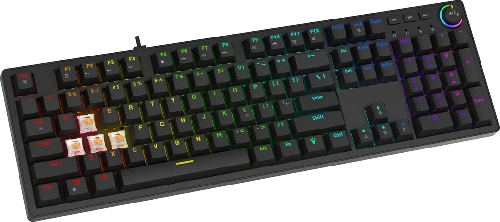 Tastierë mekanike SAVIO STYX, Outemu Brown, RGB, Full-size, e zezë