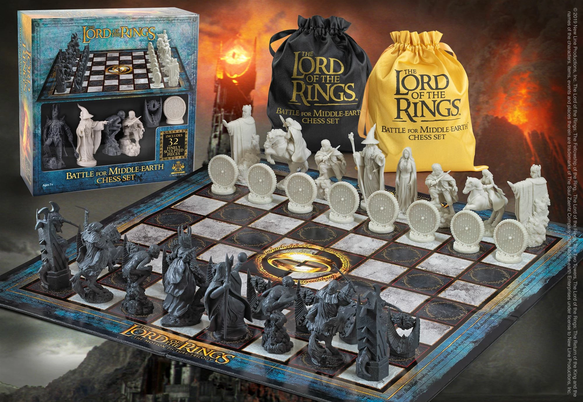 Set shahu NOBLE COLLECTION The Lord of the Rings Battle for Middle-Earth, 32 figura, tabelë 47 x 47 cm