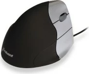 Maus vertikal Evoluent VM3R2-RSB, me kabllo, për dorë të djathtë, zi/argjend