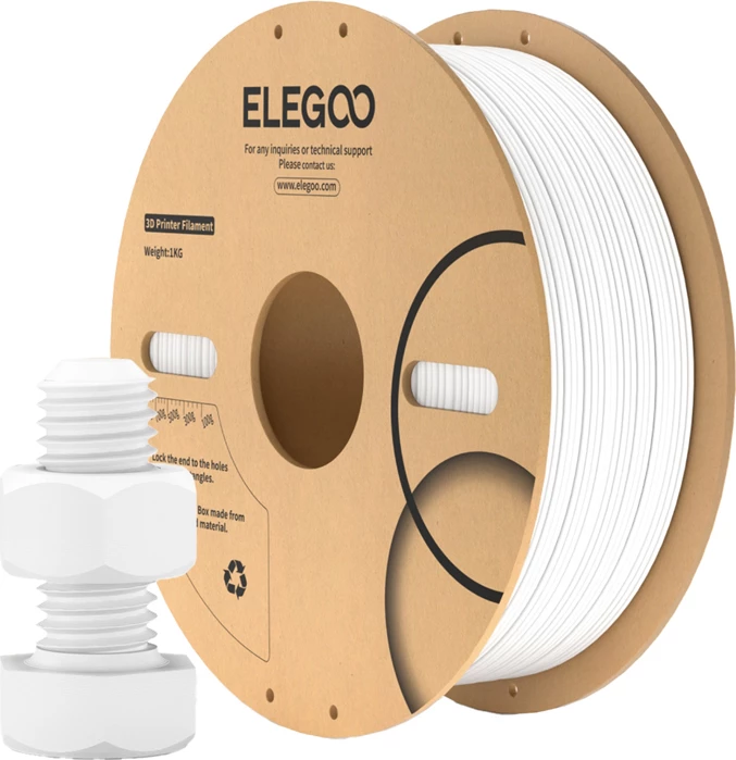 Filament ABS për printer 3D, Elegoo, 50.203.0642, 1 kg, i bardhë