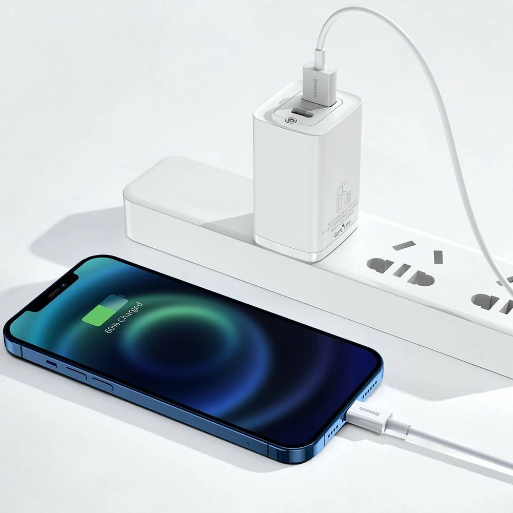 Kabllo Baseus Superior CALYS-A02, USB në Lightning, 1m, 2.4A, Bardhë