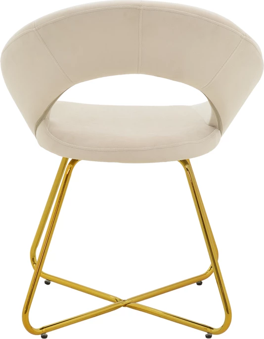 Karrige Valentina kadife bezhë-këmbë ari 65x60x82cm