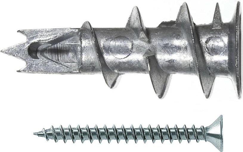Dibel për gips Fischer GKM 12, metal, 100 copë, me vida, argjend