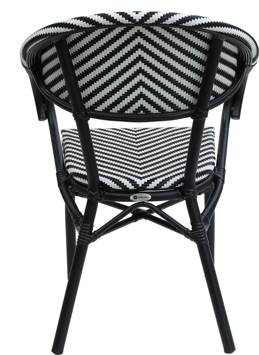 Karrige Isaia stack alumini e zezë-textilene bardhë e zezë 57x57x83cm