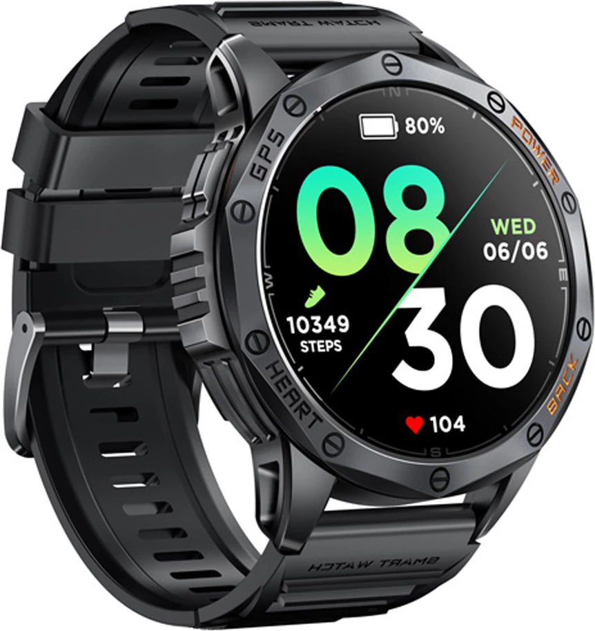 Smartwatch Moye Nav X Pro GPS 1.43\" AMOLED IP68 Bluetooth 5.3, e zezë/portokalli