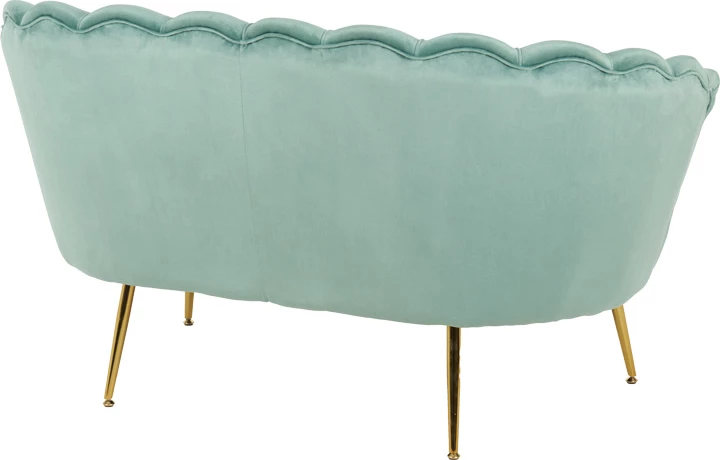 Divan dy ulëshe Daimon, kadife, ngjyrë fëstëku, 134x70x77cm