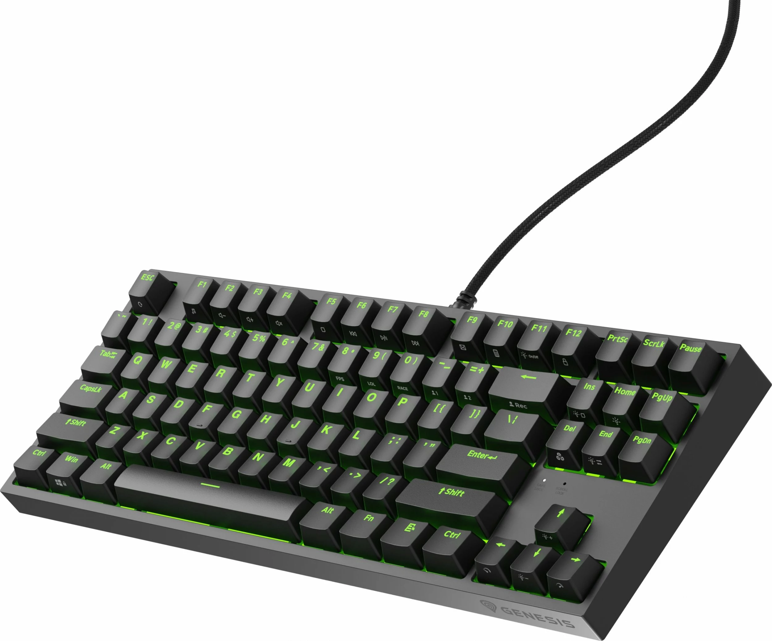 Tastierë mekanike GENESIS Thor 404 TKL NKG-2069, Gateron Yellow Pro, Hot-Swap, RGB, USB me kabllo, US layout, e zezë