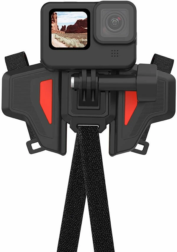 Mbajtës helmete Telesin GP-HBM-MT2 për kamera sportive, i zi/portokalli