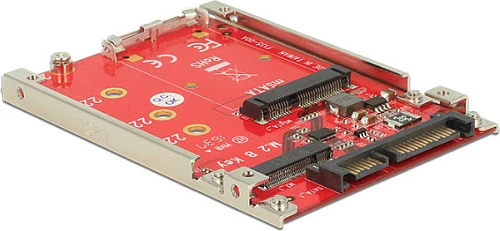 Konvertues SATA në M.2/mSATA DeLOCK 62859, SATA 3.0, i brendshëm, 70 mm, i gjelbër