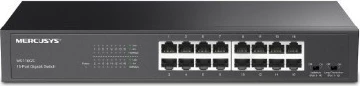 Switch Mercusys MS116GS 16 porta Gigabit RJ45, Desktop/Rackmount, metal, fanless, i zi