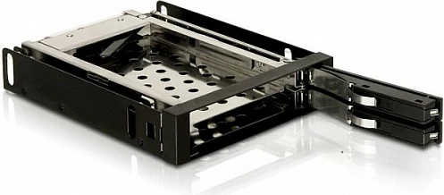Mobile rack DeLOCK 3.5", për 2x 2.5" SATA, Hot Swap, i zi