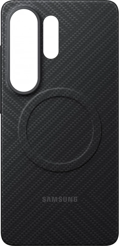 Mbështjellës Samsung Carbon Magnet për Samsung Galaxy S26 Ultra, MagSafe kompatibil, aramid fiber, i zi, në kuti