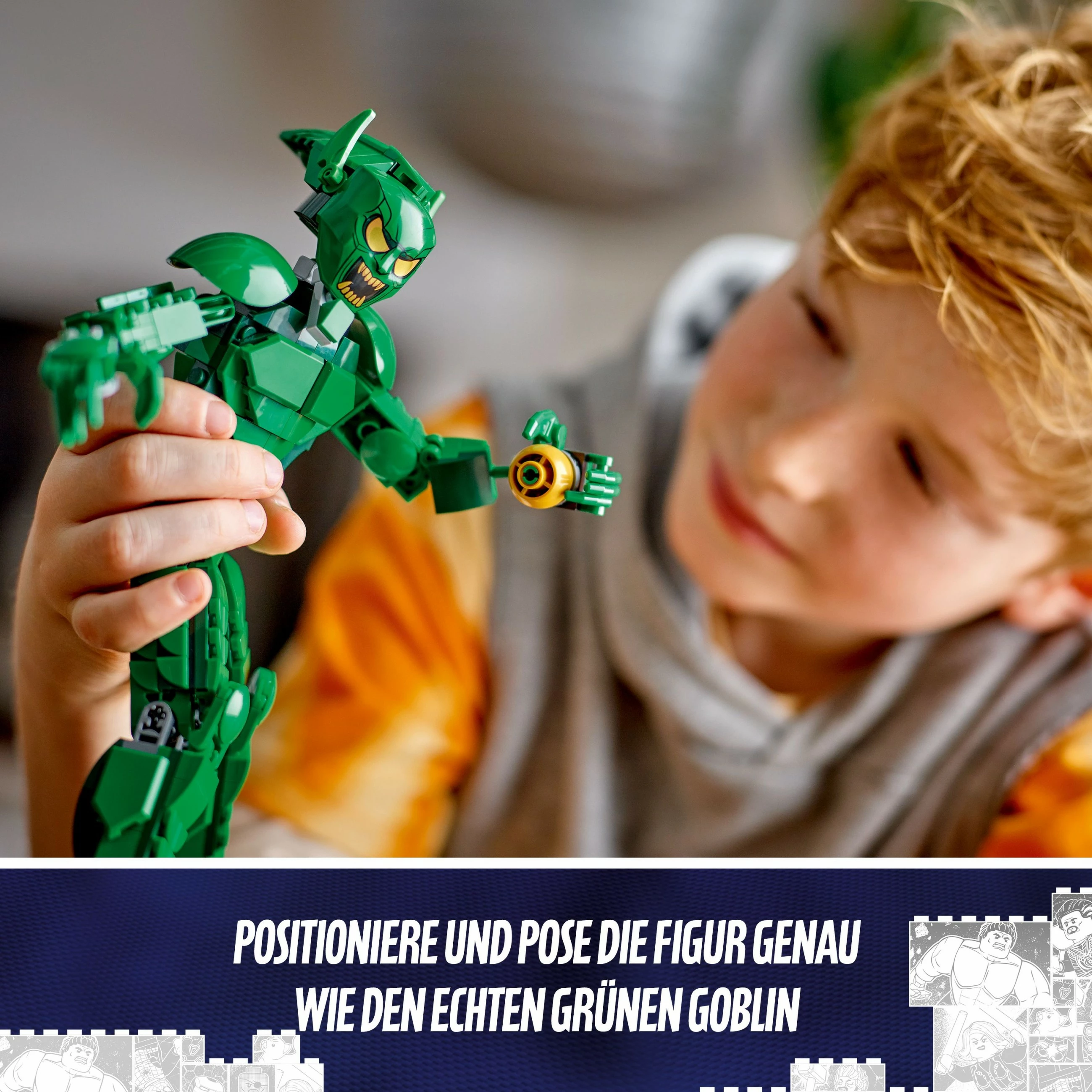 Set ndërtimi LEGO Marvel Green Goblin 76284, figurë ndërtuese, shumëngjyrëshe