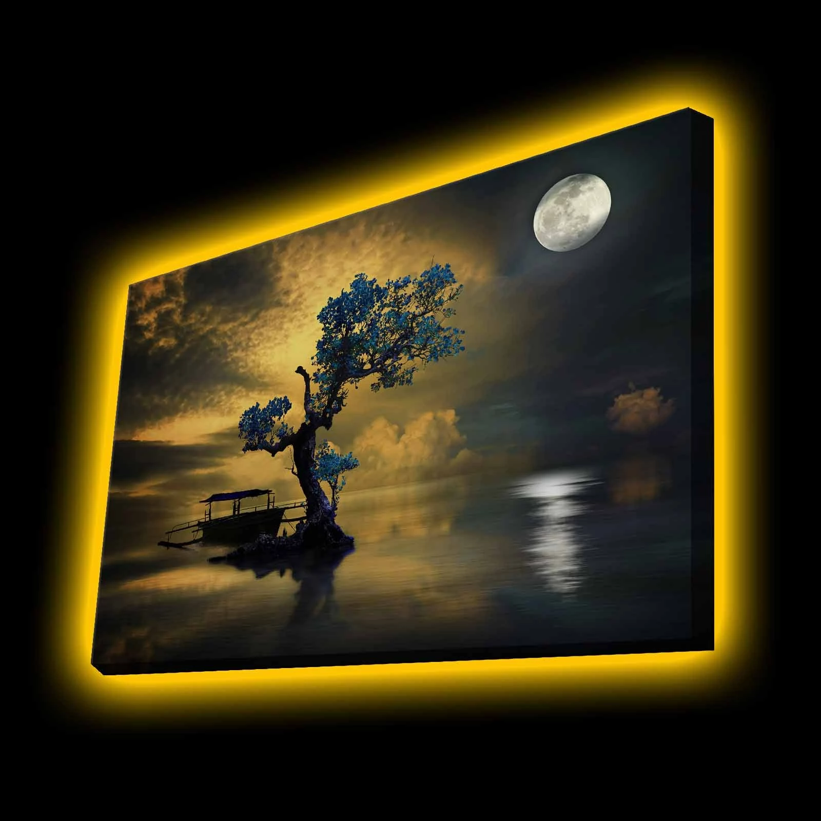 Pikturë dekorative me drita LED, shumëngjyrëshe, Wallity 4570KTLGDACT - 016, 45x70cm
