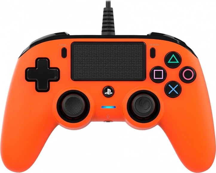 Kontroller lojërash Nacon PS4 Wired, kabllo 3 m, jack 3.5 mm, portokalli