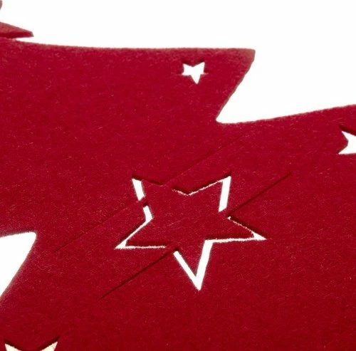 Mbajtëse takëmesh Ruhhy Christmas Tree, 12 copë, felt 17×20 cm, e kuqe