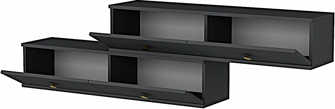 Komodë TV Zuzu Double, ngjyrë antracit, Skye Decor
