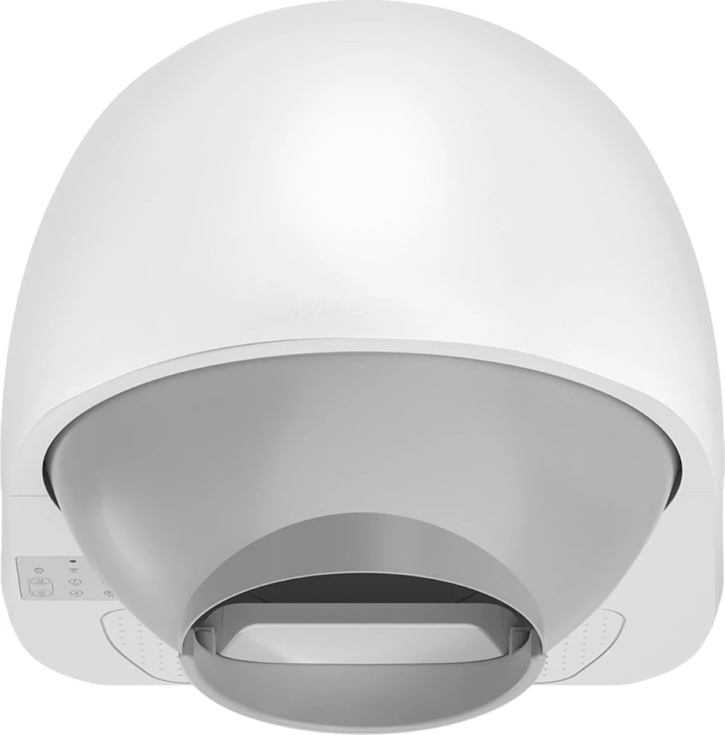 Kuti inteligjente vetëpastruese për rërë maceje Catlink Luxury Pro-X 57 L, 13 L depo mbetjesh, e bardhë, set me 3 qese + 2 filtra