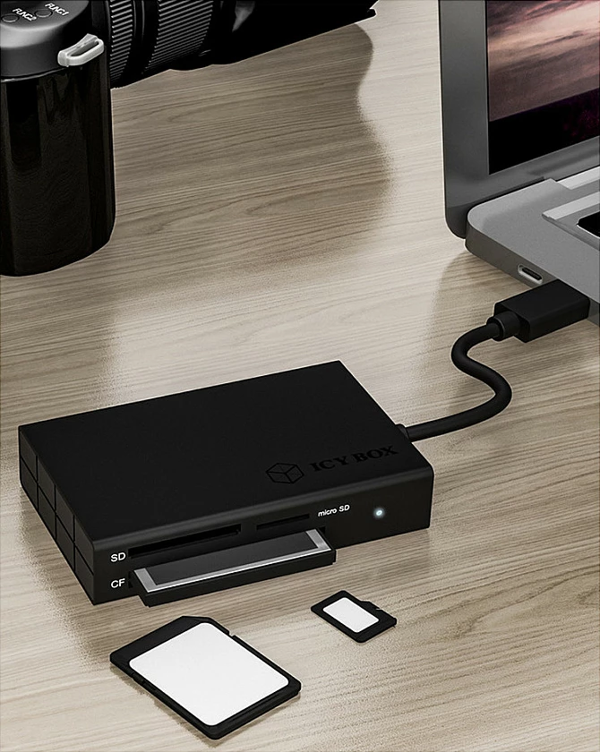 Adapter lexues kartelash ICY BOX, USB-C, SD/microSD/CF, USB 3.2 Gen 1, i zi