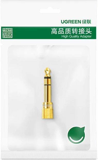 Adapter audio jack UGREEN 20503 6.5mm mashkull në 3.5mm femër, ar, 1 copë