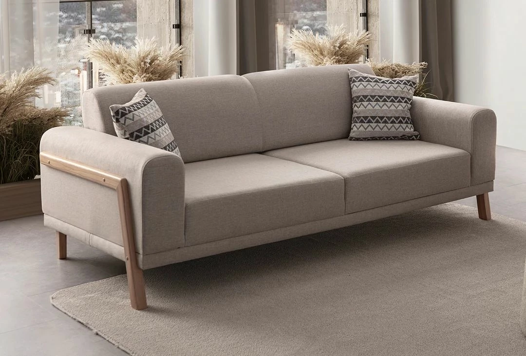 Divan treshe Atelier del Sofa, ngjyrë latte-krem