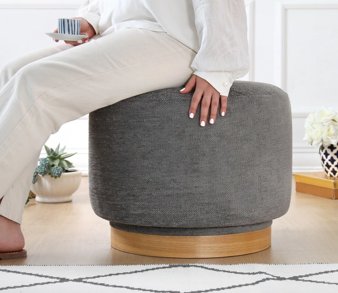 Puf Atelier del Sofa, rrotullues, ngjyrë gri