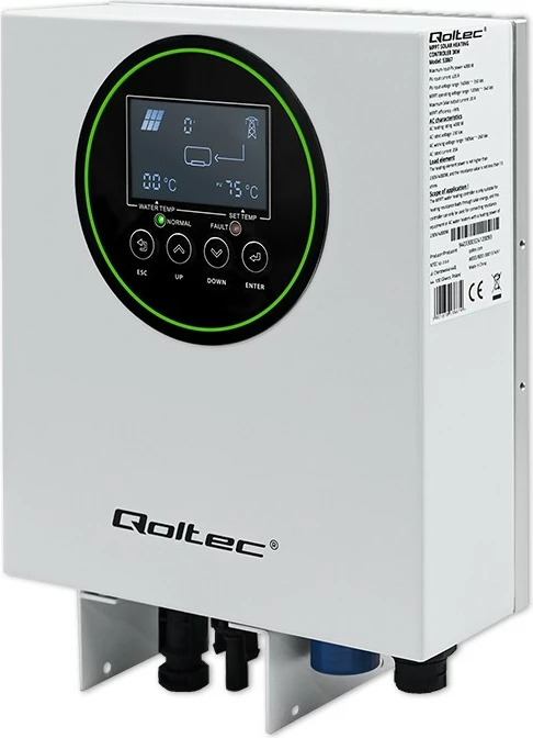 Inverter solar Qoltec 53867, 3kW/4kW, MPPT, BYPASS, LCD, Wi-Fi, Bardhë