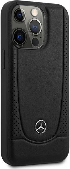 Mbështjellës Mercedes MEHCP15XARMBK për iPhone 15 Pro Max 6.7", lëkurë, zi