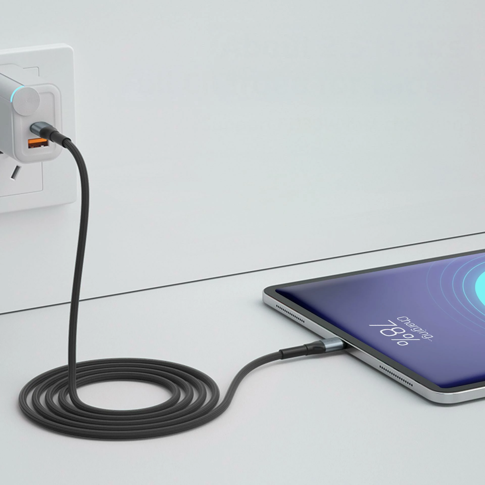 Kablë karikimi 3mk Hyper Cable N-SERIES USB-C/USB-C 1m 240W PD 3.0 QC 3.0, e zezë, paketim kuti