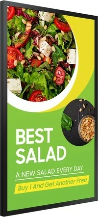 Monitor signage gjysmë-outdoor, Samsung, OM32DX LH32OMDEBGBXEN, 32", FHD 1080p, 2000 nits, Wi‑Fi, IP5X, e zezë