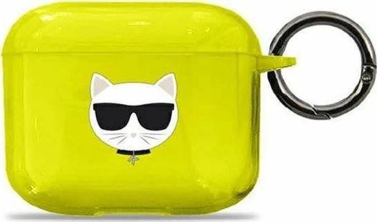 Mbështjellës mbrojtës Karl Lagerfeld KLA3UCHFY Choupette për AirPods 3, TPU, i verdhë