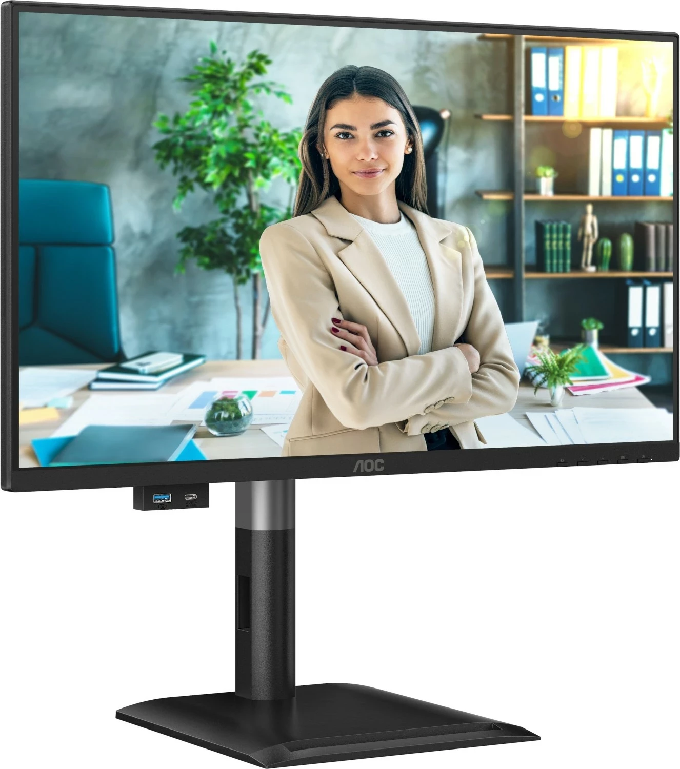 Monitor AOC 24P4CV, 23.8 inch, Full HD, 120Hz, IPS, USB-C PD96W, zi