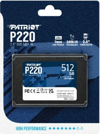 SSD disk PATRIOT P220 512GB 2.5\" SATA 3