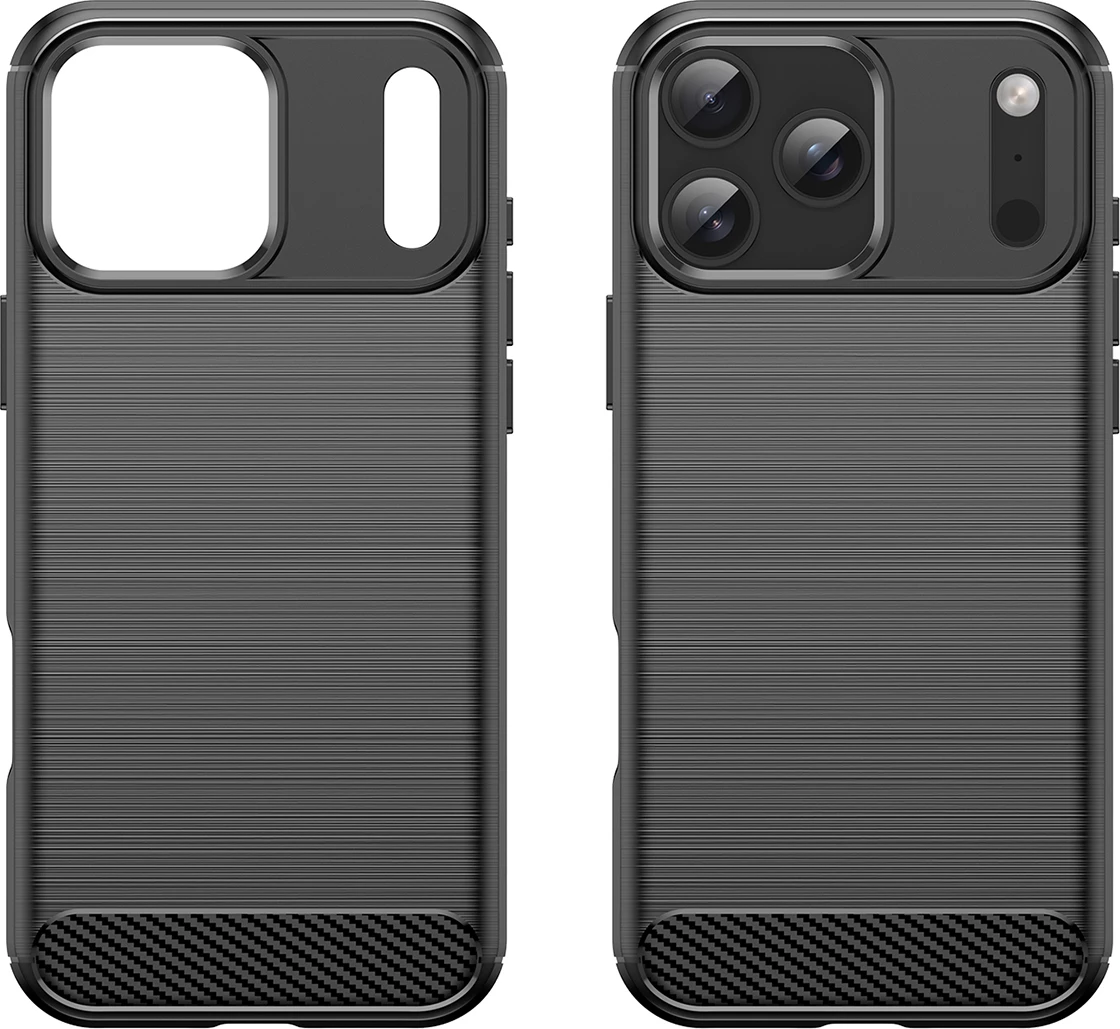 Mbështjellës Hurtel Carbon Case për iPhone 17 Pro Max, i zi