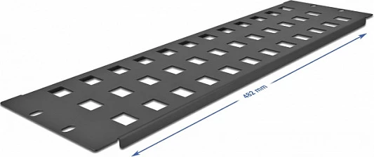 Patch panel Keystone DeLOCK 19", 48 porta, 3U, e zezë