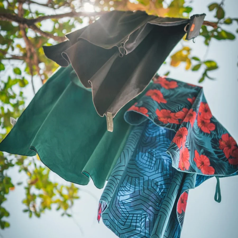 Recycled SoftFibre Trek Towel, Blackcurrant, Pocket