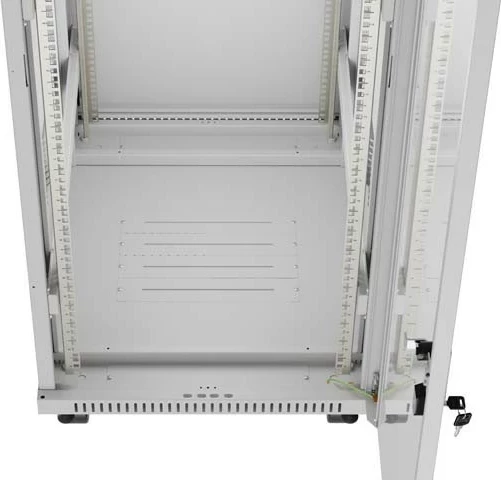 Kabinet rack LANBERG 19" 32U 600x800, derë e xhamtë, stojë, gri